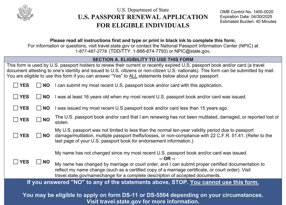 Form DS-82