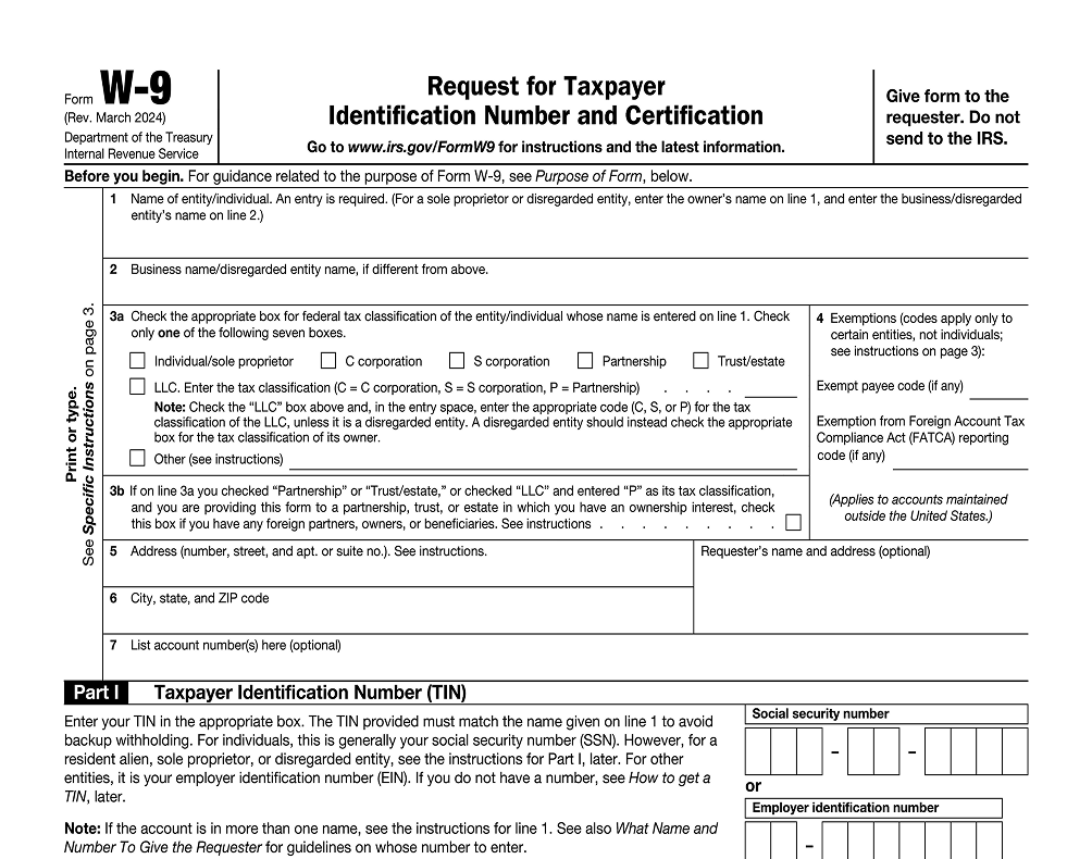 IRS W-9 (2024-2025)